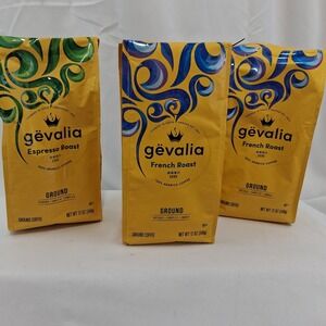 GeValia Ground Coffee Espresso Roast French Roast Variety Pack Dark Roast 3 Bags